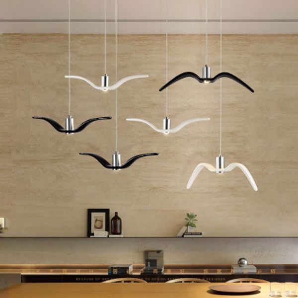 

nordic simple seagull lamp modern restaurant balcony chandelier led creative personality bird chandelier bedroom lamp resin bird chandelier
