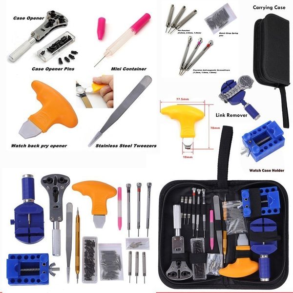 

144pcs watch opener repair tool kit watch tools clock repair tool kit pin remover set spring bar case opener link ale