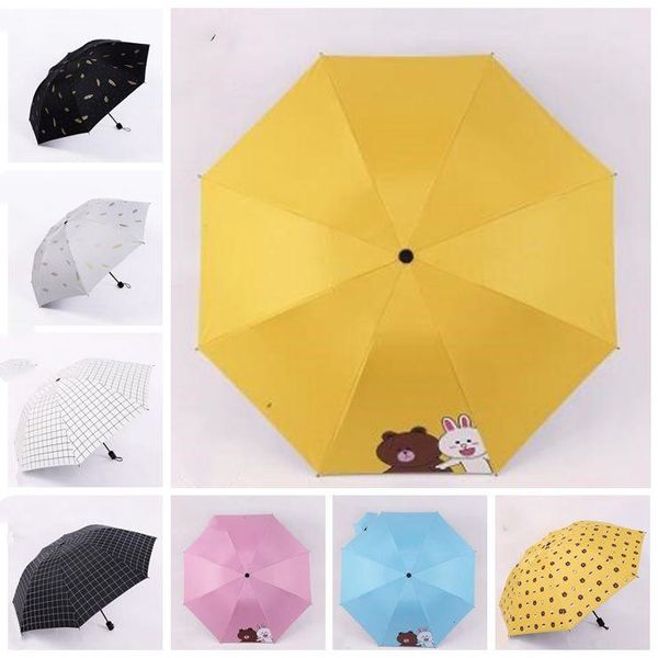 

три складные зонты портативный мини складной зонтик плед короткая ручка зонтика вс umbrella завод прямая оптовая lxl1175-1