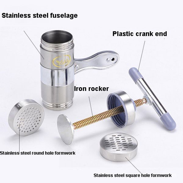 

wholesale manual pasta noodle hand maker stainless steel press machine vegetable cooking tools removable easy to clean kitchen tool for home