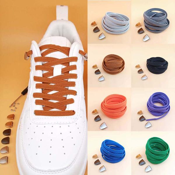 

1pair solid color semicircle shoelaces elastic lace no tie shoe laces quick lazy sneakers shoelace shoe laces strings, Black