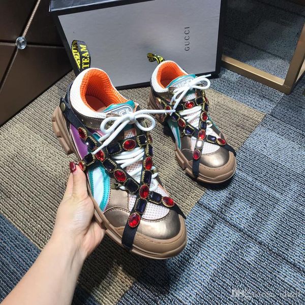 

iduzi luxurious triple s designers low old dad sneaker combination soles boots mens womens casual shoes high size 35-45, Black