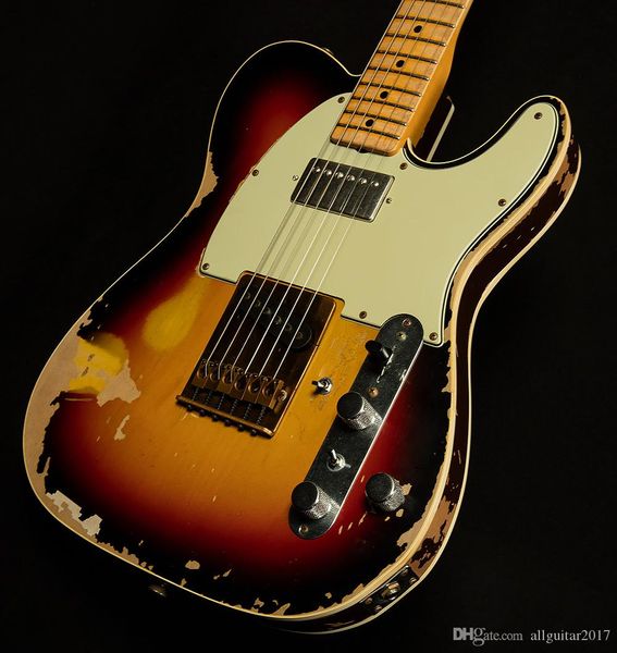 

New andy ummer tribute relic aged electric guitar 10 cu tom hop limited edition ma terbuilt vintage unbur t fini h black dot inlay