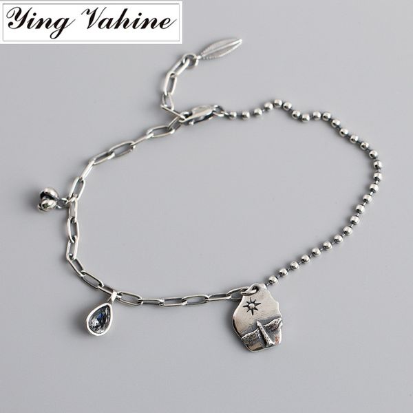 

ying vahine 100% 925 sterling silver island & sun design charm bracelet for women, Golden;silver