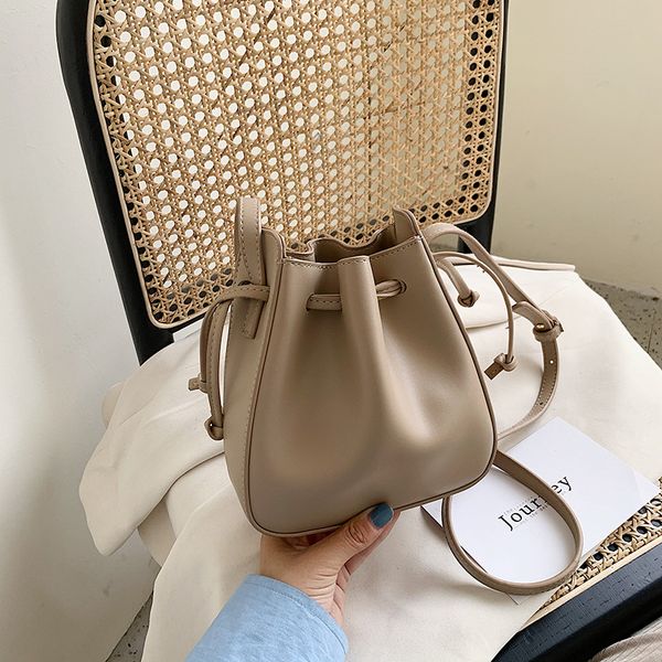 

summer cute mini drawstring bucket bag casual wild messenger small bag shoulder 2020 new small female
