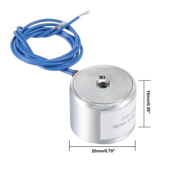

uxcell 20mm x 15mm dc24v 0.13a 25n sucking disc solenoid lift holding electromagnet