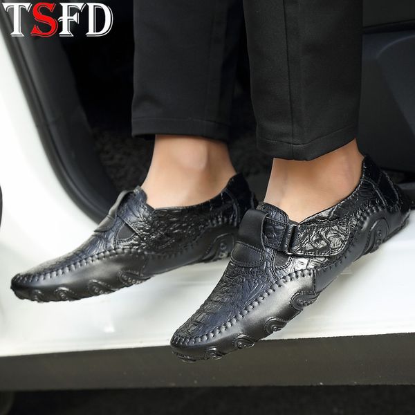 

comfortable men's sneaker male slip-on shoes mens shoes casual leather walk low summer simpl black driving y19