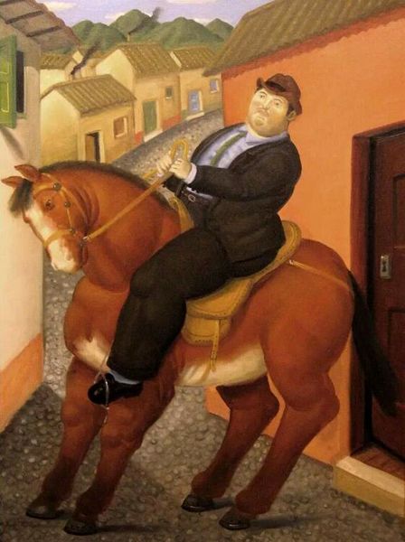 

fernando botero man horse on canvas home decor handpainted &hd print oil painting on canvas wall art canvas pictures 200205