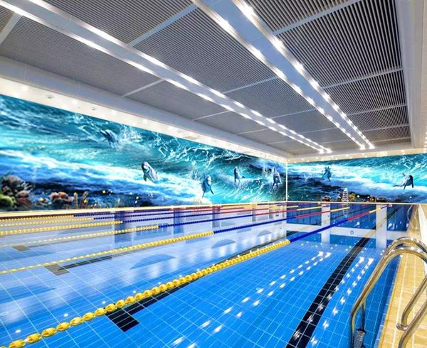 

большой парящий океан длинный занавес стены декоративной живописи 3d фрески обои для гостиной