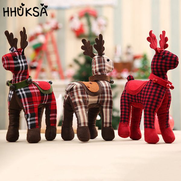 

1pc cute elk doll christmas decorations for home new year gift plush toy give childrens christmas tree decorations home decor