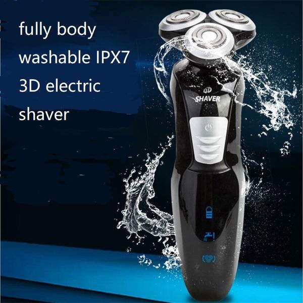 

3d electric man shaver razor fully body washing beard mustache float rotary blade trimmer clipper men shave machine groom shaven