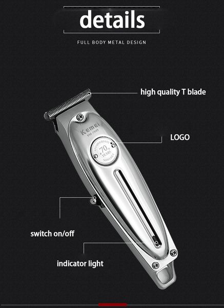 

новый cortapelos cuchillo de barba kemei 1949 профессиональная машинка для стрижки волос все металлические электрические беспроводные тримме
