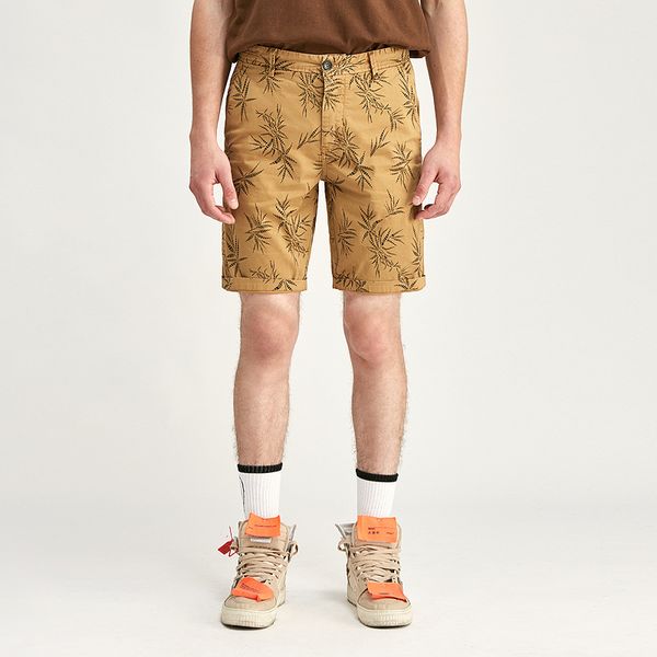 

er men's printed overalls men's casual shorts five pants beach pants, Black