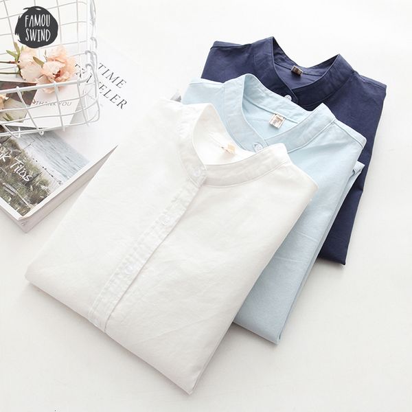 

blouse long sleeve white blue oxford shirts plus size womens new linen woman office female wear ladies