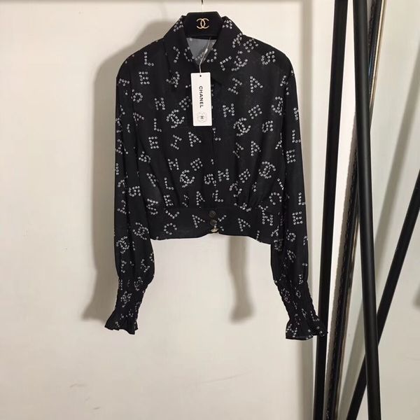 

women 2020 spring fashion turn down collar shirt blouse shirt cute letter print casual blosues short design ladies blusa, White