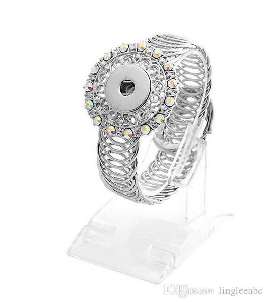 

18mm noosa button elastic bracelet diy accessories, Golden;silver