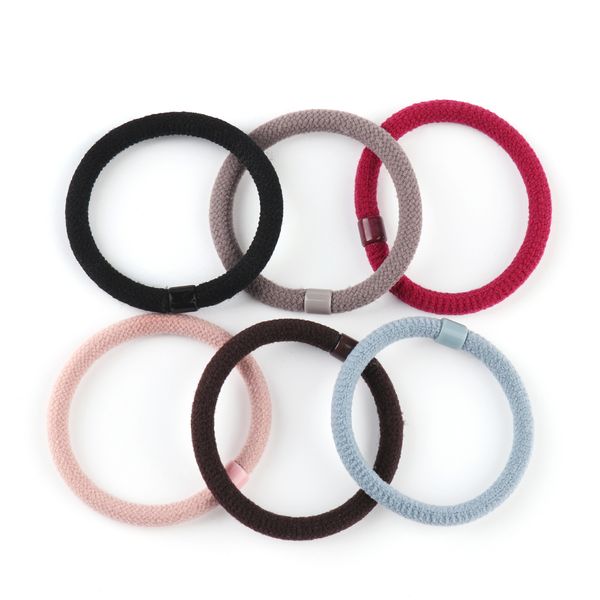 

new 5pcs/set women solid rubbre bands tie gum scrunchie ponytail holder hair bands lady headbands simple style hair accessories