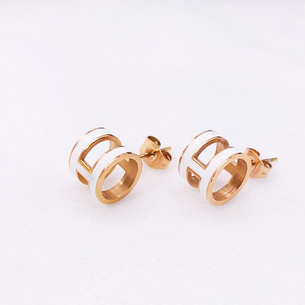 

h letter earrings female rose gold jewelry simple earring temperament wild jewelry holiday gift zk40, Silver