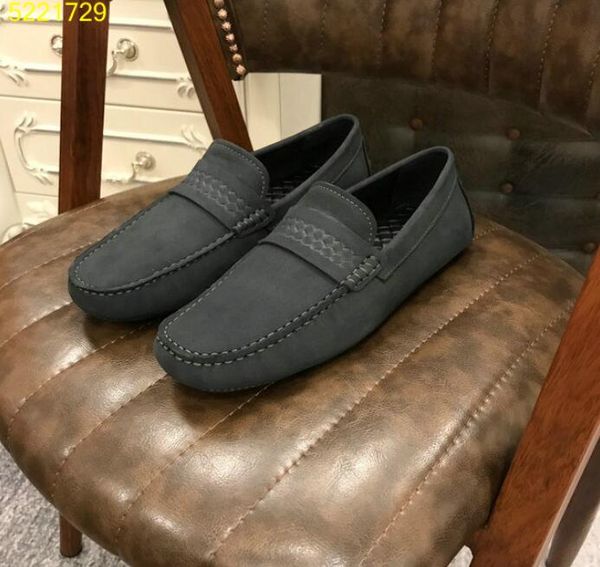 

male leisure sewing dress shoes slip-on suede leather men driving woven shoe mocassin weave 38-44, Black