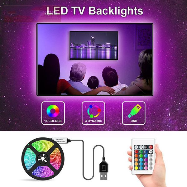 

smart controller 1m/2m/3m/4m/5m dc12v ip30/ip65 5050 smd rgb usb 5v 5050rgb led strip tv