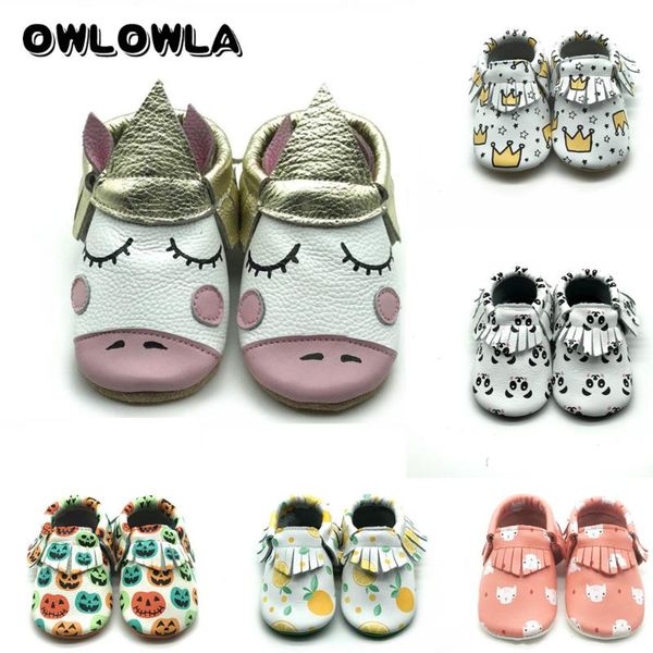 

soft leather baby shoes genuine leather printing baby moccasins