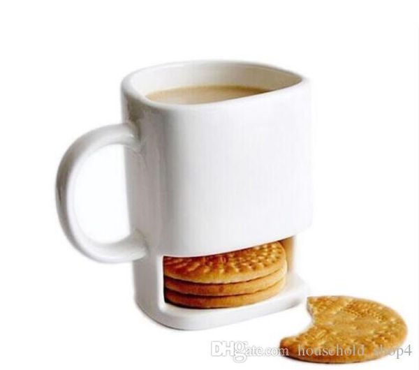 

ceramic mug coffee biscuits milk dessert cup tea cups bottom storage for cookie biscuits pockets holder for home office
