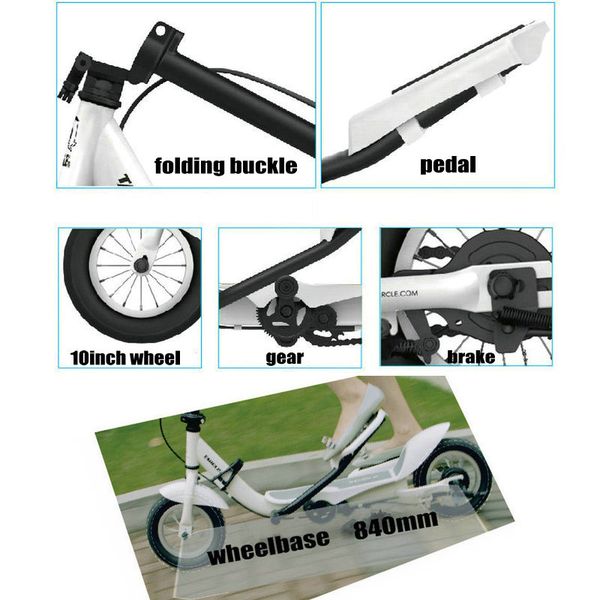 

tarcle 10 inch air wheel pedal fold scooter fitness stepper carbon swing scooter with dual pedal action