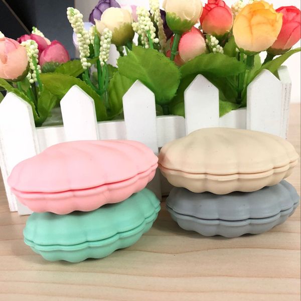 

shell shape silicone storage boxes candy color pill jewelry case container