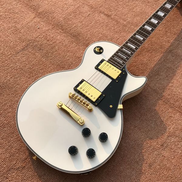

New hand made electric guitar white ro ewood gold hardware electric guitar delivery