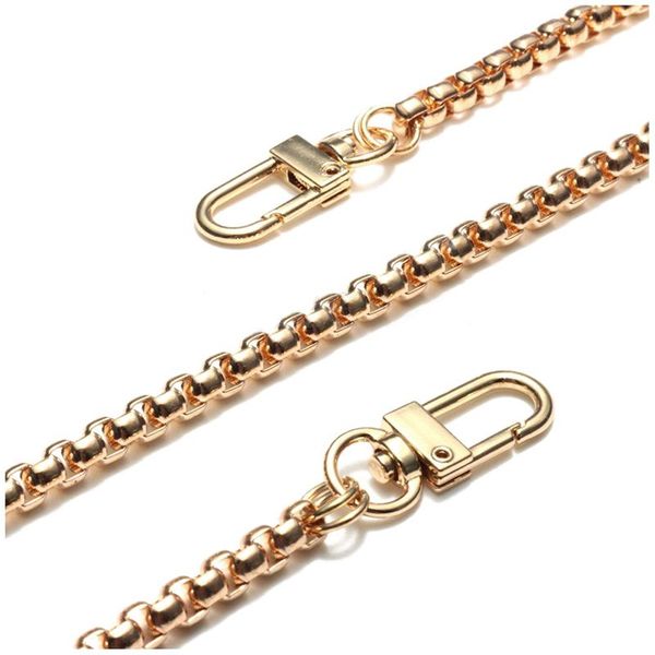 

round replacement chain flat for handbag purse or shoulder strapping bag gold 6mm, Black
