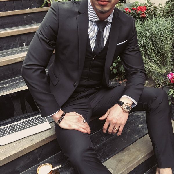 

wonderful groom male wedding prom suit green slim fit tuxedo men formal business work wear suits 3pcs set (jacket+pants+vest, White;black