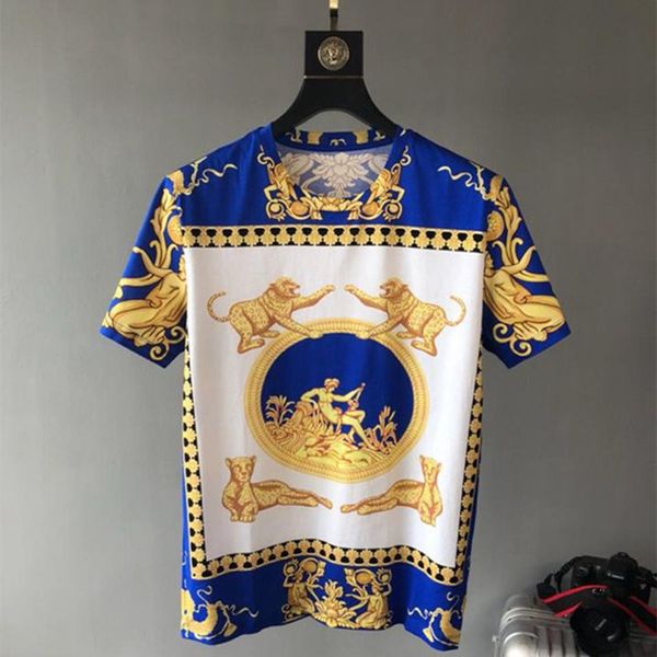 

2019 Spring 19ss New Fashion Arrival Tees Tiger Royal Print Tee T Shirt for Men Men's Brand design T-shirt Famous Cotton Tee