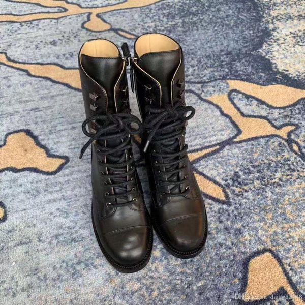 

classic european style roman shoes, ladies'shoes, martin boots, motorcycle boots, boots letter decoration rivert rubber bottom, Black