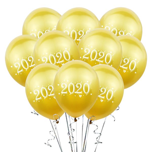 

10pcs 2020 happy new year party balloons kit decoration latex balloon banner