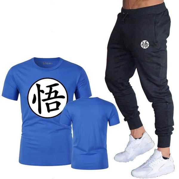 

mens summer 2pcs designer tracksuits wu letter print solid color sport style homme clothing crew neck short sleeve long pants apparel, Gray