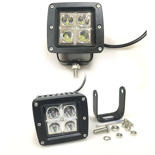 

6500k 12w 4led square spotlight automobile work light spotlight suv excavator light forklift motorcycle
