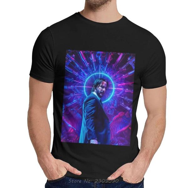 

soft john wick movie parabellum keanu reeves t-shirt men's harajuku cotton tshirt fashion o-neck tees, White;black