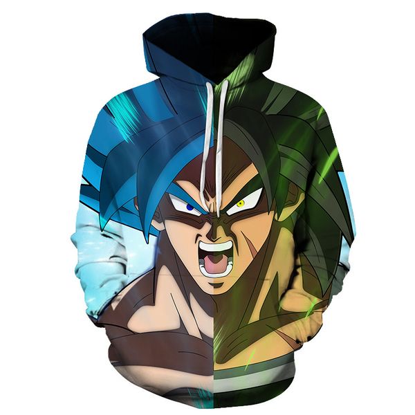 

hoodies for anime coat men super saiya vegeta printed 3d hoodie dragon ball sweatshirts cartoon outwear for students teen clothes, Black