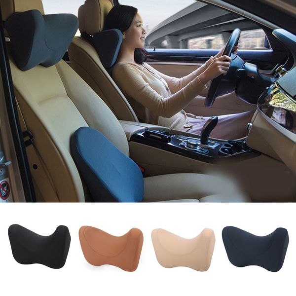 

1pcs car headrest seat chair neck pillow auto memory foam cotton cushion fabric cover soft head rest travel office support