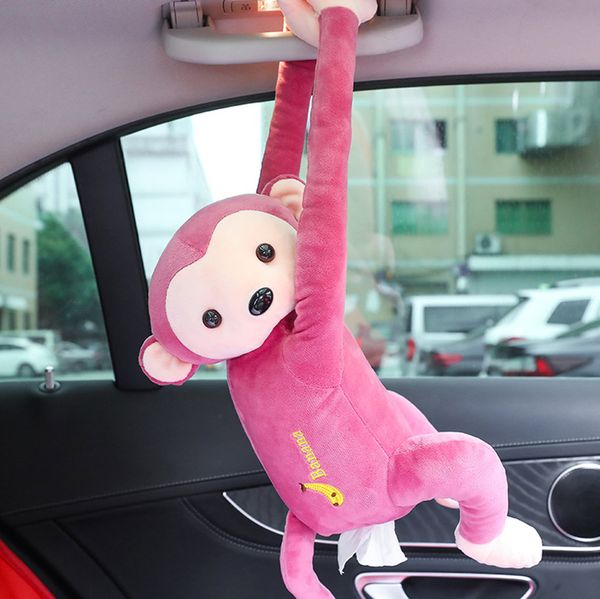 

2019 creative tissue box pippi monkey paper napkin case cute cartoon animals car paper boxes napkin holder #t30