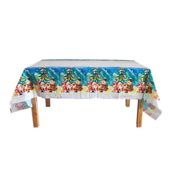 108 180cm Christmas Disposable Table Cover Printed Tablecloth Pe
