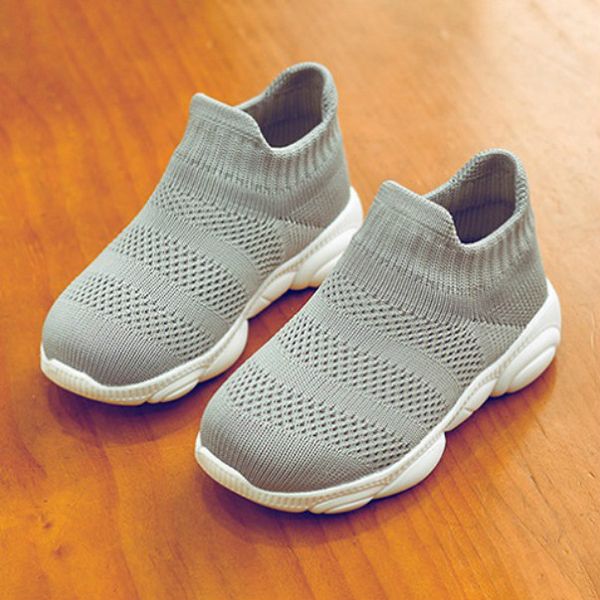 

2020 kids fashion shoes boys girls summer running shoes children breathable solid color sport style shoes kids casula new sneakers, Black