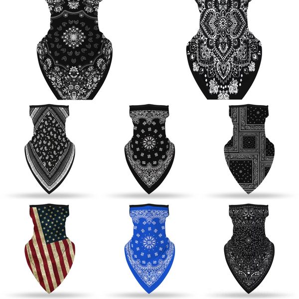 

ac8no 3d mask print cool masks animal men women motorcycle bike cycling half face for scarf outdoor sport hiking paintball masks, Black