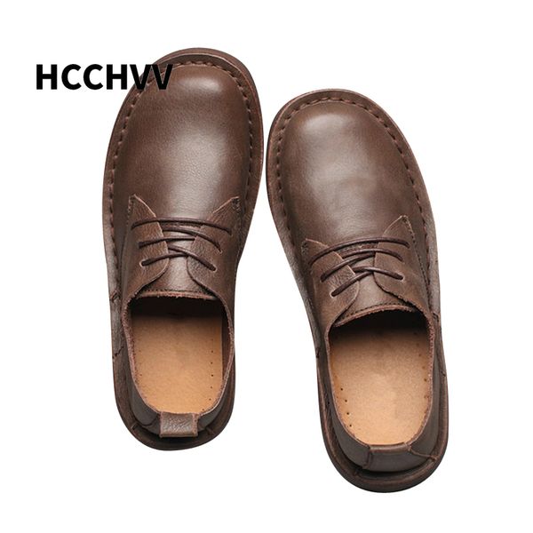 

mens retro round toe four season casual shoes leisure man full grain leather shoes lace up soft oxfords, Black