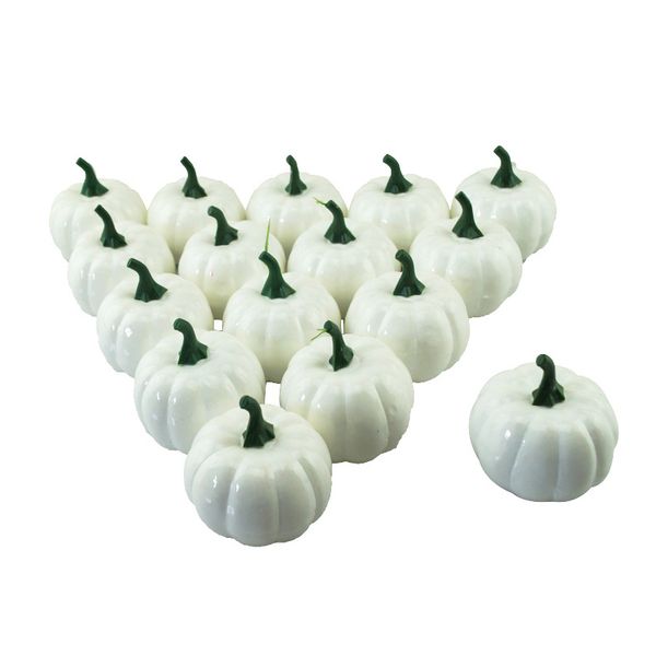 

16pcs halloween artificial white pumpkins for halloween decor painting props