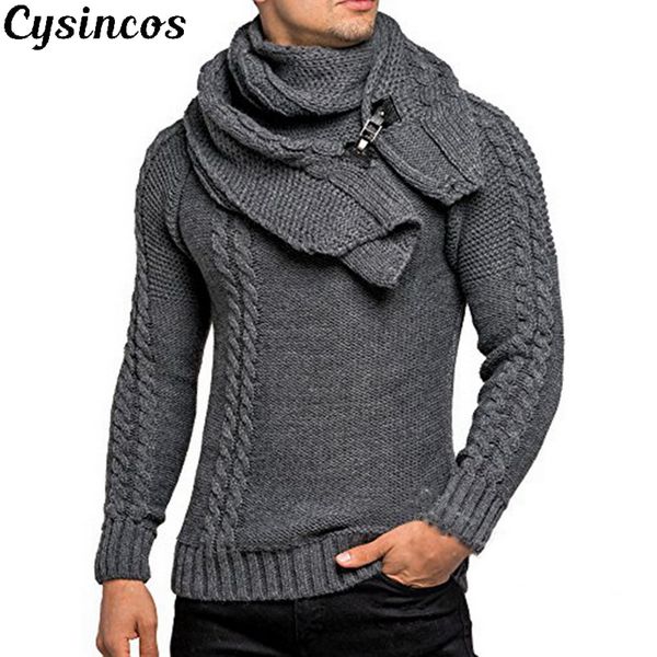 

shujin sweater cardigan men brand casual slim male sweaters men horns buckle thick hedging turtleneck sweater new, White;black
