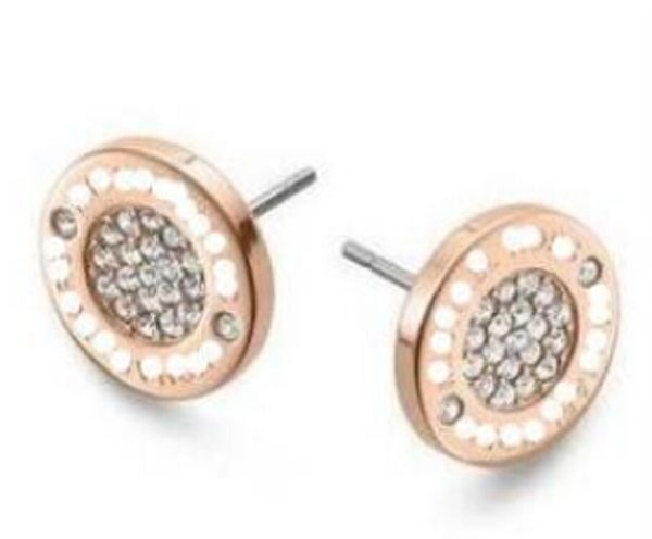 

brand jewelry princess luxury earrings engagement wedding stud earring letter gold silver rose, Golden;silver