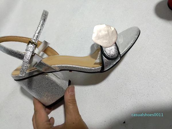 

2018 quality european style imported leather female sandals designer has label female slippers women fashion high heels black white c11