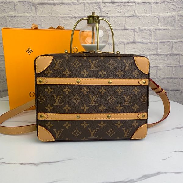 

lou1s vu1tton m68494 soft trunk genuine leather women twist handbag messenger shoulder bag pockets totes shopping bags backpack key wallets