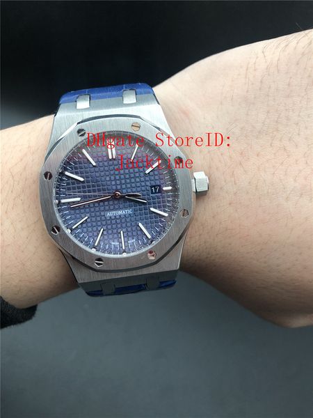 

4 стиль awf top 3120 механизм роскошные часы 41mm синий циферблат 15400 кожаный ремешок наручные часы механические прозрачные автоматические, Slivery;brown